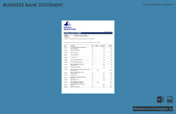 Invesco Mutual Fund – Beispiel eines Kontoauszugs (Word und PDF)